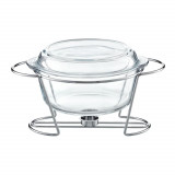 Chafing dish / Vas termorezistent cu incalzitor Saule, Ambition, 4 L, sticla