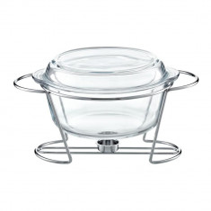 Chafing dish / Vas termorezistent cu incalzitor Saule, Ambition, 4 L, sticla