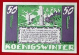 Germania notgeld 50 pfennig 1921 Koenigswinter XF / aUNC **