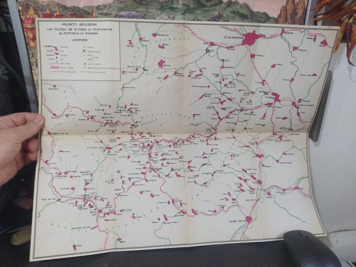 Munții Apuseni, un muzeu de istorie și un pantheon al poporului rom&acirc;n, hartă, circa 1980, 193