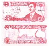 Irak 5 Dinari Dinars 1992 P-80 Saddam Hussein UNC