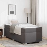 vidaXL Cadru de pat cu saltea Gri 90 x 190 cm țesătură 3399221