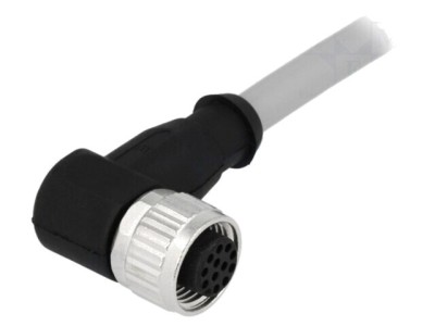 Conector HARTING M12 12 pini mufă mamă unghi 90&amp;deg;, cablu 5m - cod 21348700C79050 foto