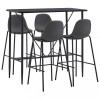 Set mobilier de bar, 5 piese, gri &icirc;nchis, material textil