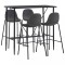 Set mobilier de bar, 5 piese, gri &icirc;nchis, material textil