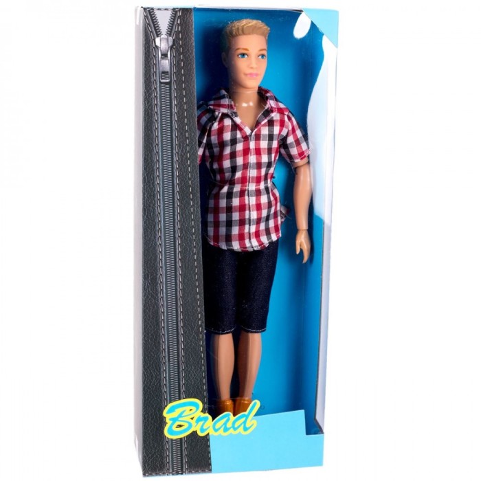 Papusa manechin Brad, cu camasa si blugi, multicolor Papusa manechin Brad, cu camasa si blugi, multicolor