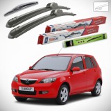 Cumpara ieftin Ștergătoare Mazda 2 DY 2003-2005 | Set Față și Spate Flat &ndash; TeamCar&reg;
