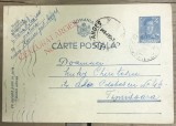 CP03 &bull; Carte postala veche Romania circulata 1944 catre Timisoara, timbru Mihai I 4 Lei, stampila liniara Cenzurat Arges Rosie Rara
