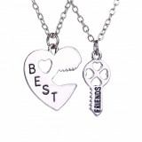 Set 2 lantisoare best friends de culoare argintie