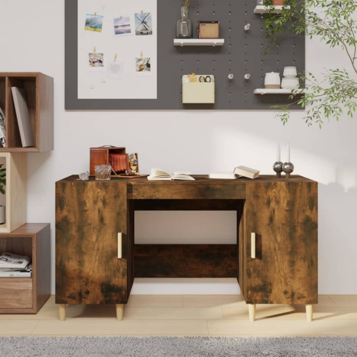 vidaXL Birou, stejar fumuriu, 140x50x75 cm, lemn compozit 817549