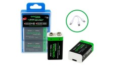 PATONA Premium USB-C 2x baterii bloc de 9 volți 6F22 Litiu 3600mWh 1.5V re&icirc;ncărcabile cu cablu de &icirc;ncărcare USB-C 1 la 2