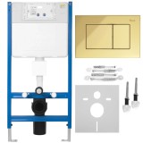 Cadru WC &icirc;ncastrat K011A-Q Rea cu buton J Gold