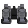 Set Huse Scaune Auto Panda Belek, material textil cu piele ecologica, cu fermoare pentru bancheta rabatabila, gri cu negru, 11 piese Automobile ProTra