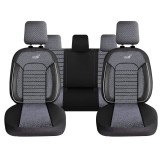 Set Huse Scaune Auto Panda Belek, material textil cu piele ecologica, cu fermoare pentru bancheta rabatabila, gri cu negru, 11 piese Automobile ProTra