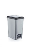 Cumpara ieftin Cos de gunoi cu pedala, 4L 01043 Gri 25x35x43.7 cm