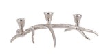 Suport 3 lumanari aluminiu argintiu Cupid 34,5x19x10h