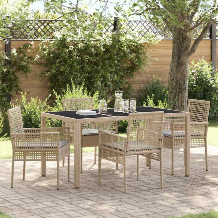 vidaXL Set de masă pentru grădină 5 pcs Bej Rattan poli 3334881
