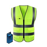 Vestă reflectorizantă, cu buzunare, verde, eWheel | Motorevolution