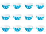 Set boluri, 12 piese, 350 ml, Plastic, Albastru turcoaz