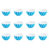 Set boluri, 12 piese, 350 ml, Plastic, Albastru turcoaz