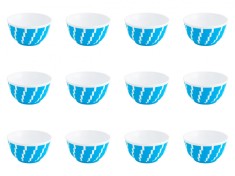 Set boluri, 12 piese, 350 ml, Plastic, Albastru turcoaz