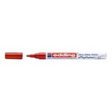 Marker permanent Edding 751 cu vopsea, corp metalic, varf rotund, 1-2 mm, rosu
