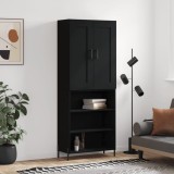 VidaXL Dulap &icirc;nalt, negru, 69,5x34x180 cm, lemn compozit