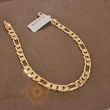 Bratara unisex placata cu aur 18K, model clasic cu zale late 3 cu 1 - 22 cm