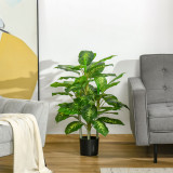 HOMCOM Planta artificiala decorativa vesnic verde cu ghiveci &Phi;17x14,5 cm negru pentru interior si exterior, inaltimea plantei 95 cm