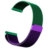 Curea otel, Milanese Loop Slim, compatibila cu Huawei Watch GT 2 Pro, Telescoape QR, 22mm, Purple Green, Very Dream