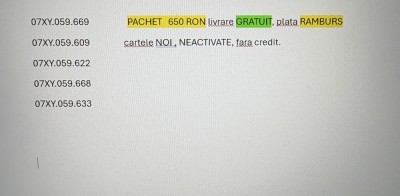 Cartele numere ușoare consecutive foto