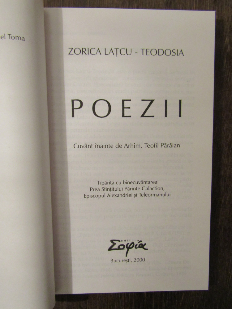 Poezii - Zorica Lațcu-Teodosia | Okazii.ro