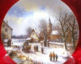 FARFURIE DECORATIVA PORTELAN BAVARIA BRADEX IN EDITIE LIMITATA - PEISAJ DE IARNA 21 CM