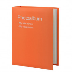 Album foto conception tip carte format 10-15 100 fotografii buzunare slip-in coperti piele ecologica culoare portocaliu