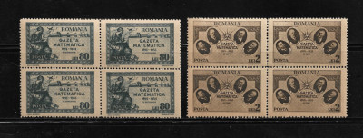 ROMANIA 1945 - GAZETA MATEMATICA, BLOC, MNH - LP 180 foto