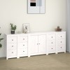VidaXL Servantă, alb, 230x35x80 cm, lemn masiv de pin