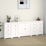 VidaXL Servantă, alb, 230x35x80 cm, lemn masiv de pin