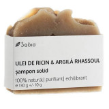 Șampon natural solid cu ulei de ricin și argilă rhassoul, 130 g, Sabio