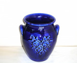 Vaza ceramica emailata indigo - design Martha Grunditz, Guldkroken Hjo Suedia
