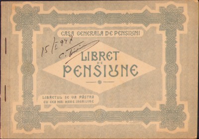 HST A2109 Libret de pensie 1947 Timiș foto