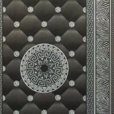 Cumpara ieftin Tapet Versace Kontinent Argintiu Negru Piele Semilavabil 53cm x 10m Dormitor Living