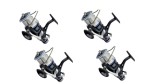 Set 4 mulinete, Diamant Alb, XZ9000, tambur long cast, baitrunner si 10 rulmenti