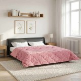 vidaXL Duvet de iarnă Roz 220 x 260 cm Microfibră și fleece Teddy 42026347