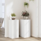 vidaXL Suporturi de plante, 2 buc., alb, 30x30x70 cm, lemn prelucrat 852924