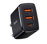INCARCATOR retea Baseus Compact, Quick Charge 30W, 2 x USB Type-C Output 5V/3A, 1 x USB Output 5V/3A, negru &quot;CCXJ-E01&quot; (timbru verde 0.18 lei) - 69531