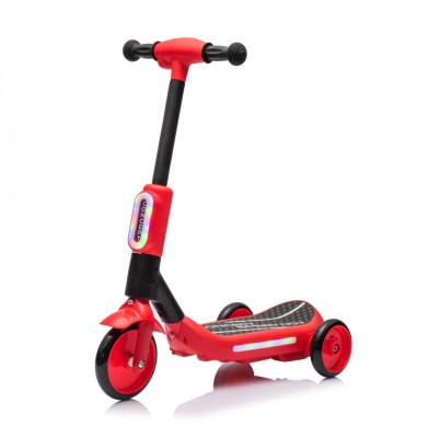 Trotineta electrica cu aburi si lumini pentru copii, cu 3 roti, stabila, Kinderauto Aquamist, 30W, 6V 4.5Ah, rosie foto