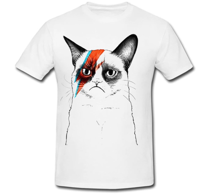 Tricou &quot; Grumpy cat david bowie &quot;