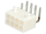 Conector MOLEX Mini-Fit Jr 8 pini 13A cablu-placă soclu tată THT aurit 90&deg;
