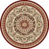 Covor Rotund Model Lotos 539-120, Marime 100 x 100 cm, Rosu, Inaltime Fir 8 mm, Antialergic, Polipropilena, Living, Dormitor, Sufragerie, Birou