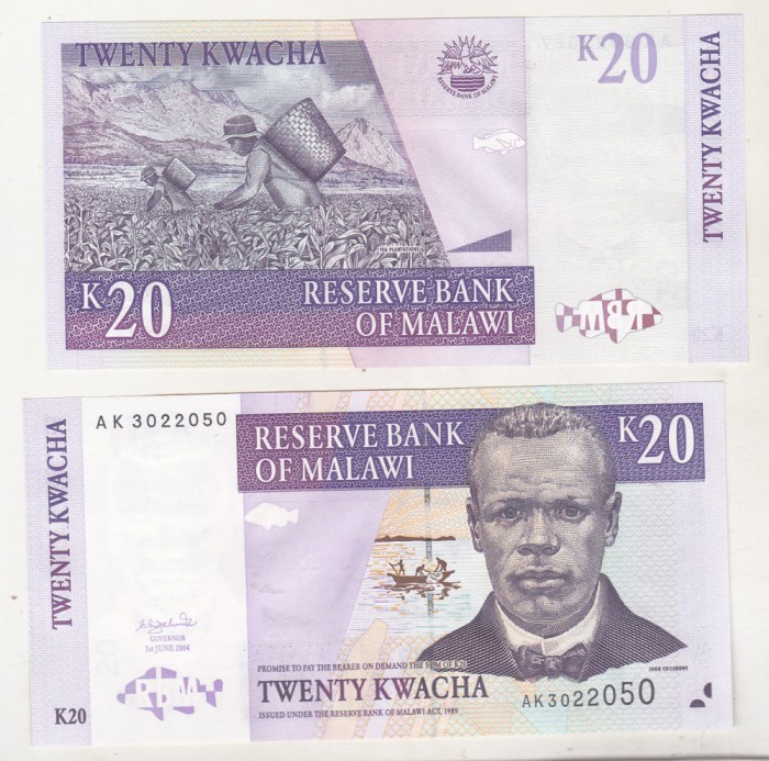 bnk bn Malawi 20 kwacha 2004 unc